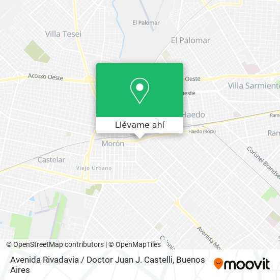 Mapa de Avenida Rivadavia / Doctor Juan J. Castelli