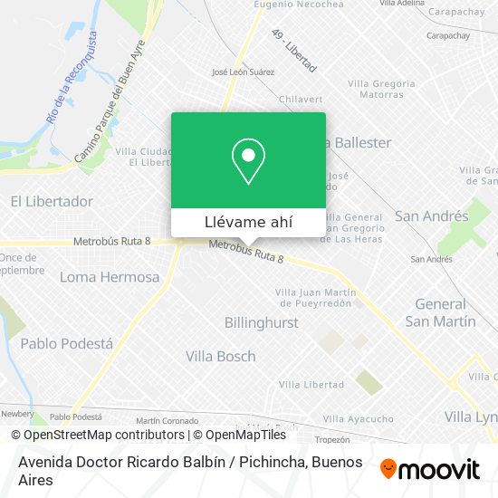 Mapa de Avenida Doctor Ricardo Balbín / Pichincha