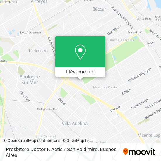 Mapa de Presbítero Doctor F. Actis / San Valdimiro