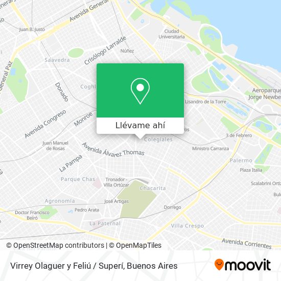 Mapa de Virrey Olaguer y Feliú / Superí