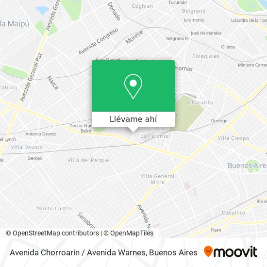 Mapa de Avenida Chorroarín / Avenida Warnes