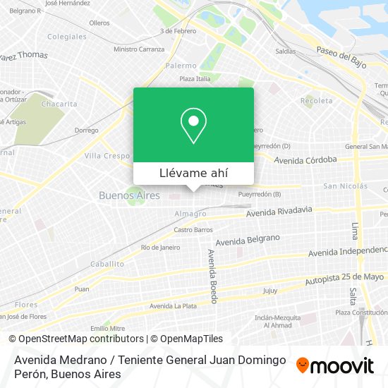 Mapa de Avenida Medrano / Teniente General Juan Domingo Perón