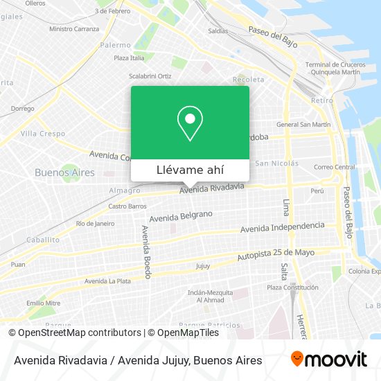 Mapa de Avenida Rivadavia / Avenida Jujuy