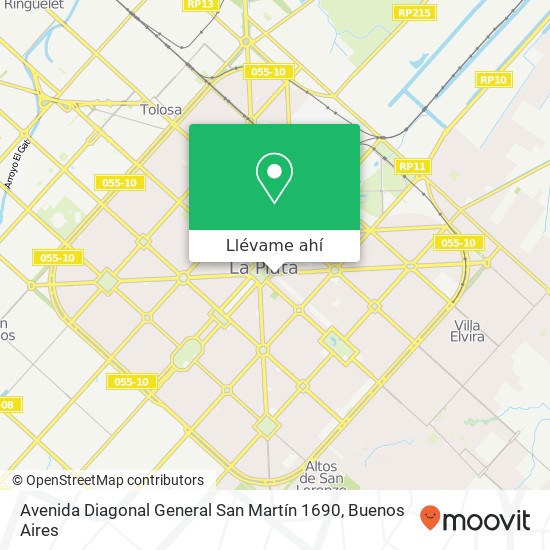 Mapa de Avenida Diagonal General San Martín 1690