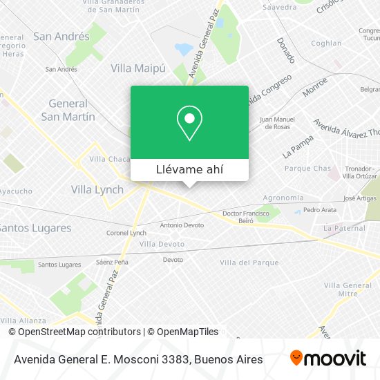 Mapa de Avenida General E. Mosconi 3383