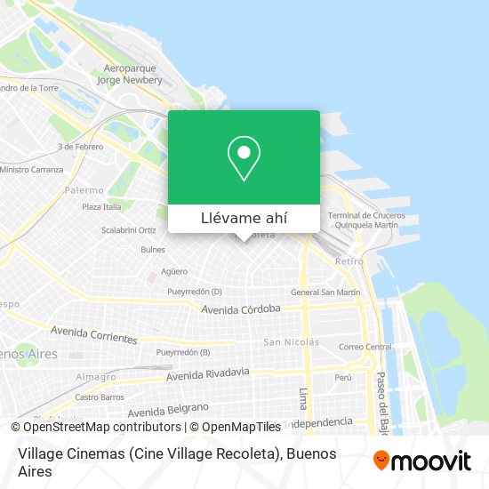Mapa de Village Cinemas (Cine Village Recoleta)