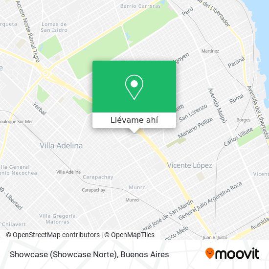 Mapa de Showcase (Showcase Norte)