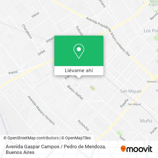 Mapa de Avenida Gaspar Campos / Pedro de Mendoza