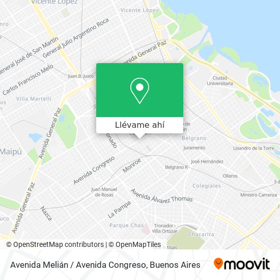 Mapa de Avenida Melián / Avenida Congreso