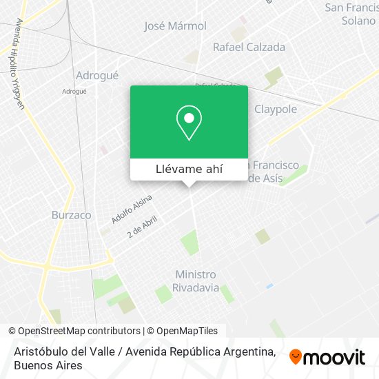 Mapa de Aristóbulo del Valle / Avenida República Argentina