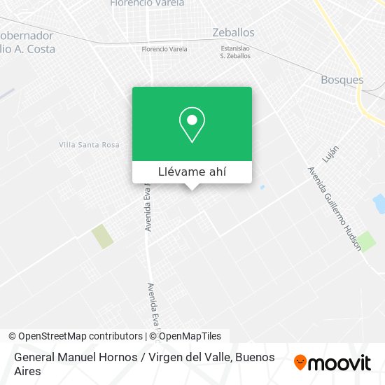 Mapa de General Manuel Hornos / Virgen del Valle