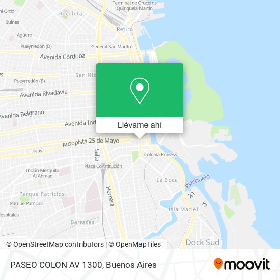 Mapa de PASEO COLON  AV  1300