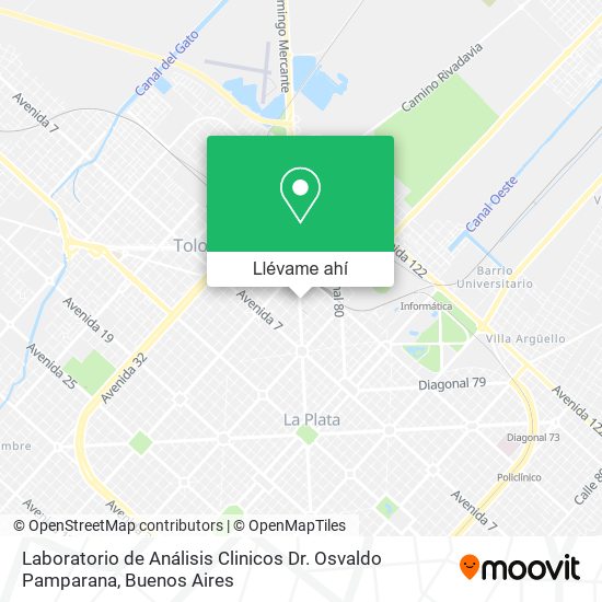 Mapa de Laboratorio de Análisis Clinicos Dr. Osvaldo Pamparana