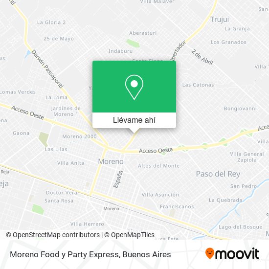 Mapa de Moreno Food y Party Express