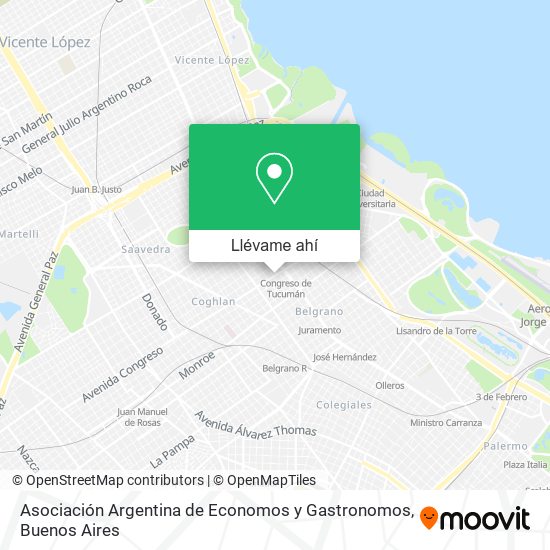 Mapa de Asociación Argentina de Economos y Gastronomos