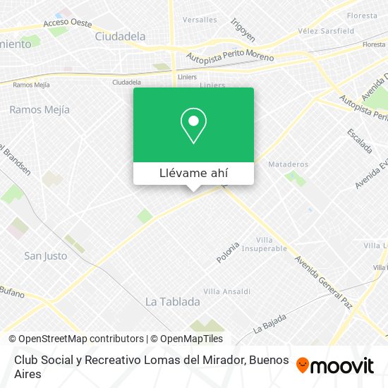 Mapa de Club Social y Recreativo Lomas del Mirador