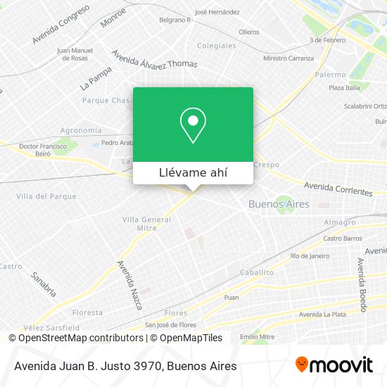 Mapa de Avenida Juan B. Justo 3970