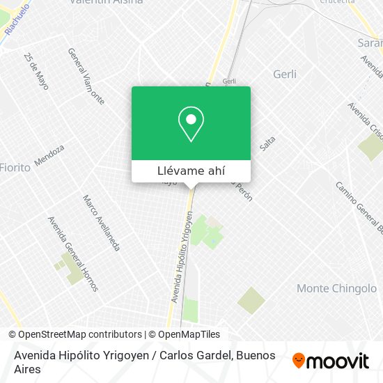 Mapa de Avenida Hipólito Yrigoyen / Carlos Gardel