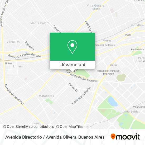Mapa de Avenida Directorio / Avenida Olivera