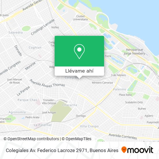 Mapa de Colegiales Av. Federico Lacroze 2971