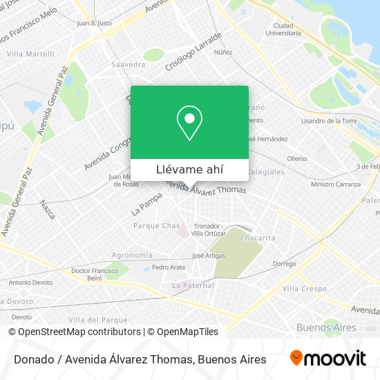 Mapa de Donado / Avenida Álvarez Thomas