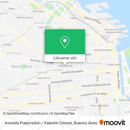 Mapa de Avenida Pueyrredón / Valentín Gómez