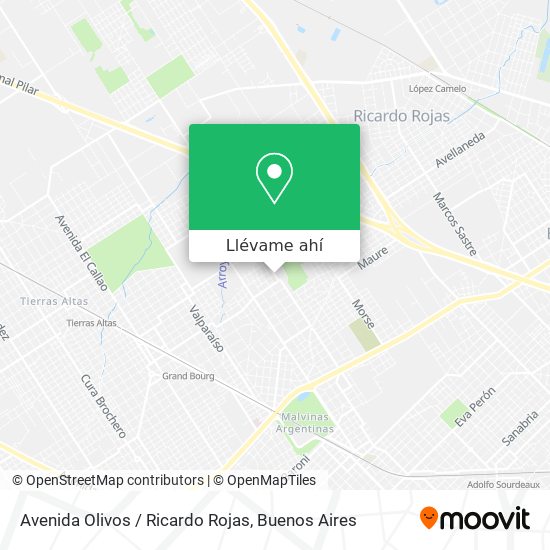 Mapa de Avenida Olivos / Ricardo Rojas
