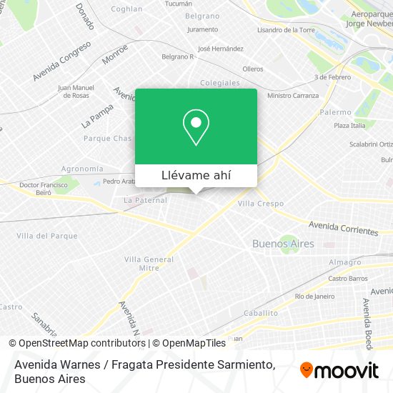 Mapa de Avenida Warnes / Fragata Presidente Sarmiento
