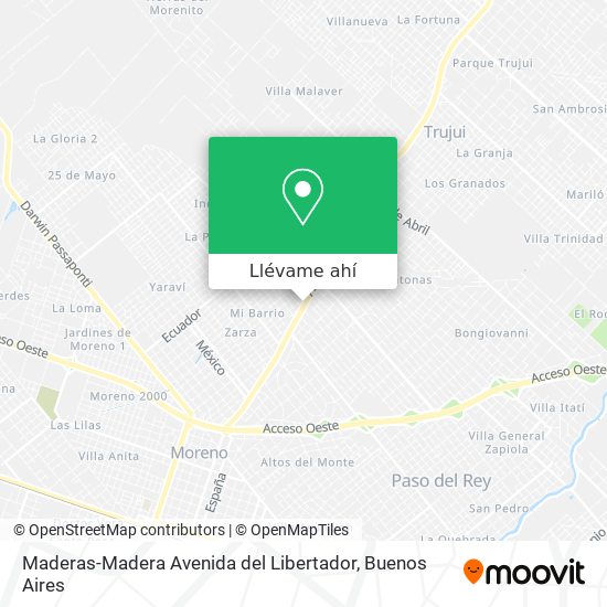 Mapa de Maderas-Madera Avenida del Libertador