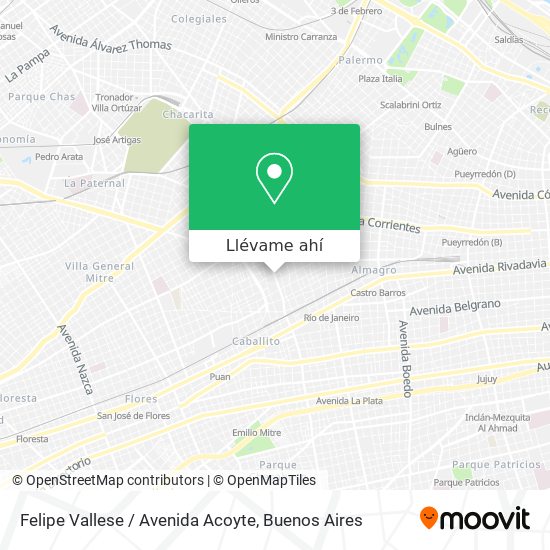 Mapa de Felipe Vallese / Avenida Acoyte