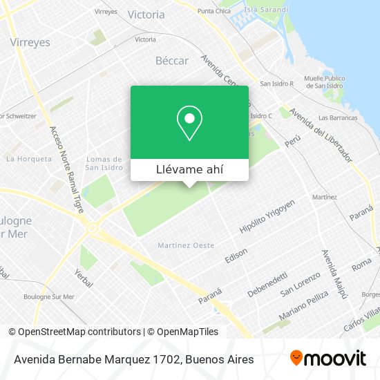 Mapa de Avenida Bernabe Marquez 1702