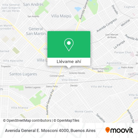 Mapa de Avenida General E. Mosconi 4000