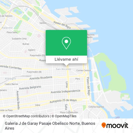 Mapa de Galeria J de Garay Pasaje Obelisco Norte