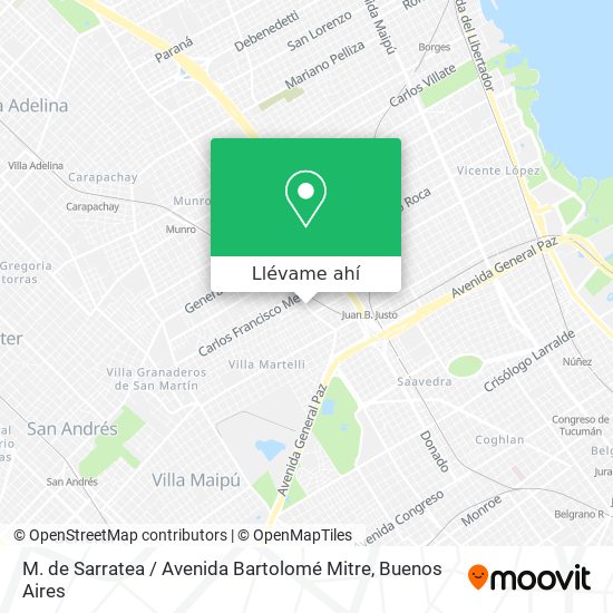 Mapa de M. de Sarratea / Avenida Bartolomé Mitre