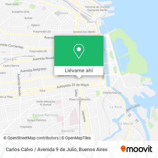 Mapa de Carlos Calvo / Avenida 9 de Julio