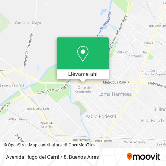 Mapa de Avenida Hugo del Carril / 8