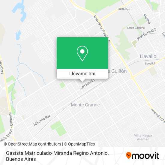 Mapa de Gasista Matriculado-Miranda Regino Antonio