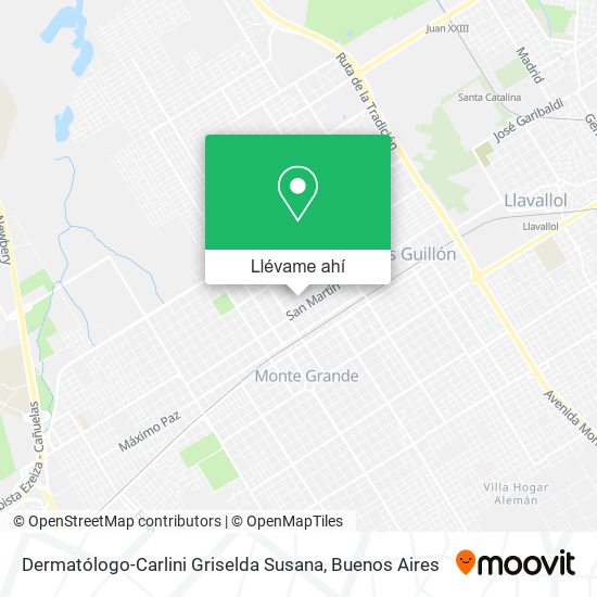 Mapa de Dermatólogo-Carlini Griselda Susana