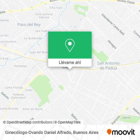 Mapa de Ginecólogo-Ovando Daniel Alfredo