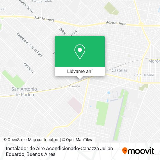 Mapa de Instalador de Aire Acondicionado-Canazza Julián Eduardo