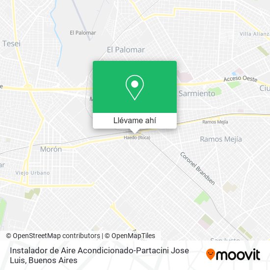 Mapa de Instalador de Aire Acondicionado-Partacini Jose Luis