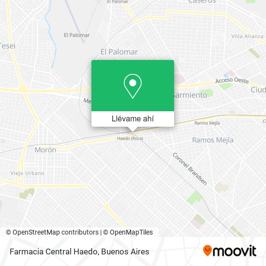 Mapa de Farmacia Central Haedo