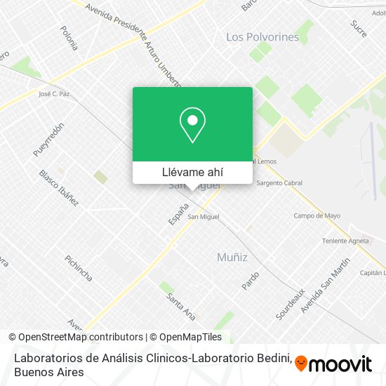 Mapa de Laboratorios de Análisis Clinicos-Laboratorio Bedini