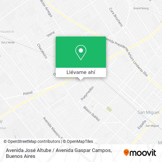 Mapa de Avenida José Altube / Avenida Gaspar Campos