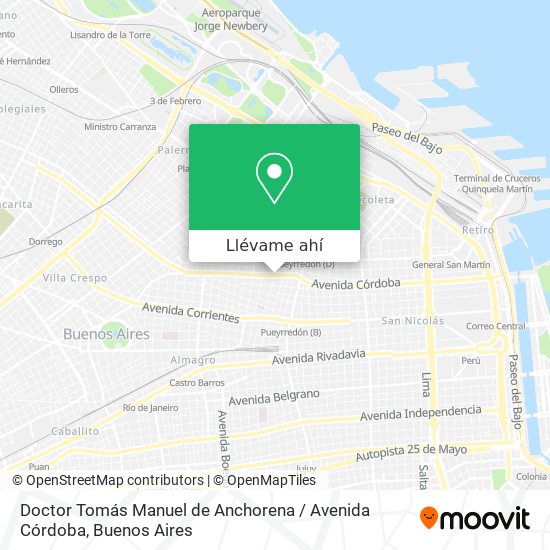 Mapa de Doctor Tomás Manuel de Anchorena / Avenida Córdoba
