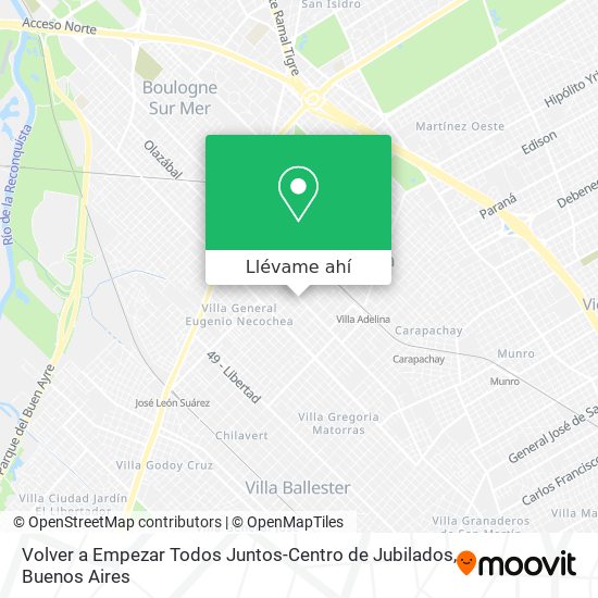 Mapa de Volver a Empezar Todos Juntos-Centro de Jubilados