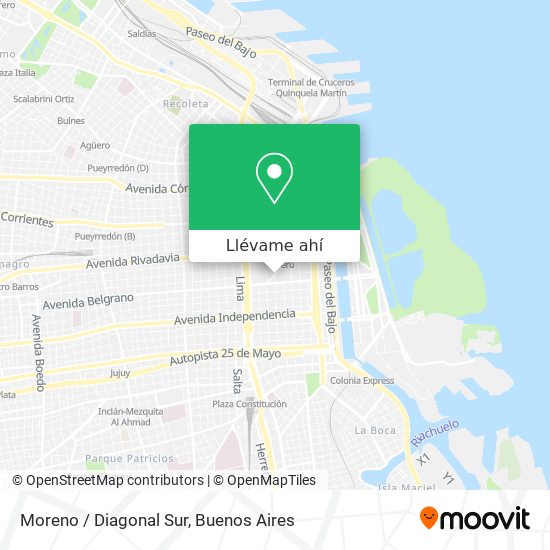 Mapa de Moreno / Diagonal Sur