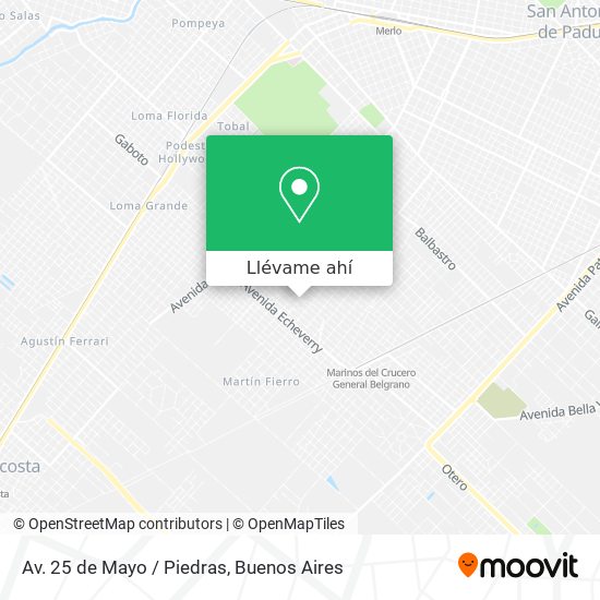 Mapa de Av. 25 de Mayo / Piedras