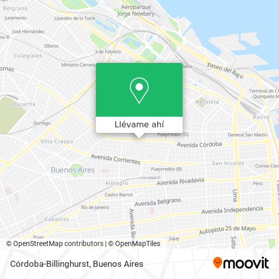 Mapa de Córdoba-Billinghurst