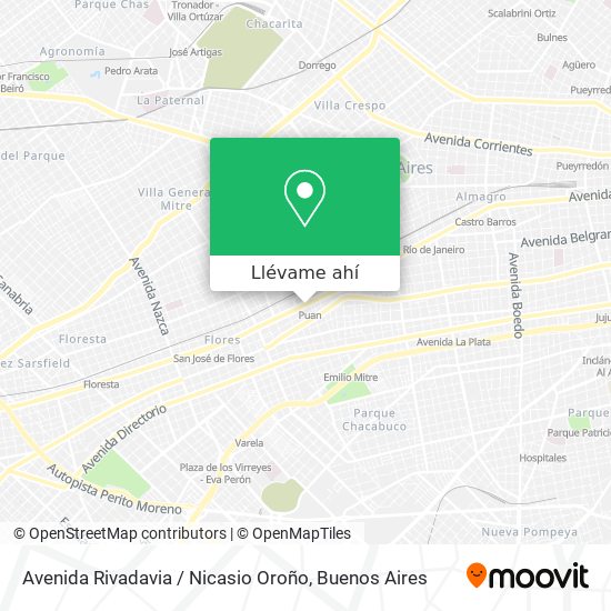 Mapa de Avenida Rivadavia / Nicasio Oroño